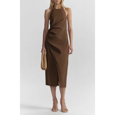 A.l.c . Sylvie Maxi Halter Dress In Brown