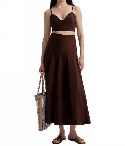 A.l.c Tali Stretch Cotton Midi Skirt In Ganache In Multi