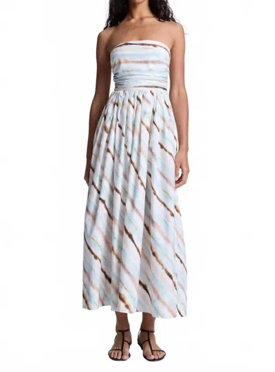 A.l.c . Tara Tie Dye Stripe Strapless Dress In Mint Multi