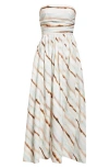 A.l.c . Tara Tie Dye Stripe Strapless Dress In Mint Multi