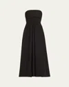 A.l.c Elizabeth Strapless Velvet Midi Dress In Black