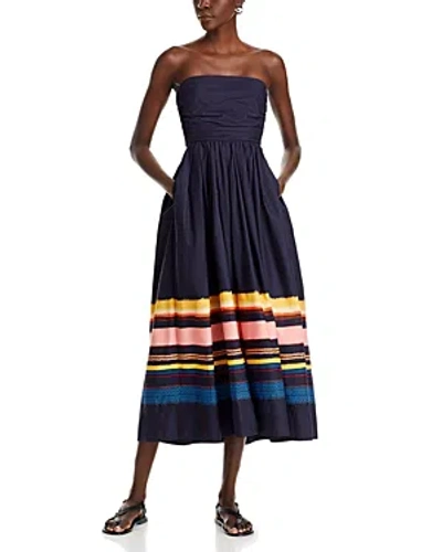 A.l.c Tate Strapless Midi Dress In Blue