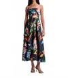 A.l.c Tate Strapless Printed Midi Dress In Black Multi In Multi
