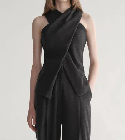 A.l.c Tess Wool Top In Charcoal In Black