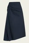 A.l.c Tessa Midi Skirt In Deep Navy