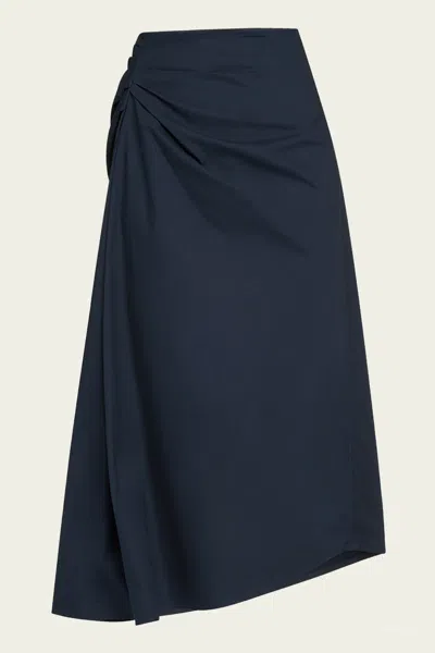 A.l.c Tessa Midi Skirt In Deep Navy