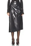 A.l.c . Tessa Ruched Faux Leather Maxi Skirt In Smoke