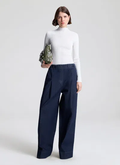 A.l.c The 213 Wide Leg Denim Pant In Blue