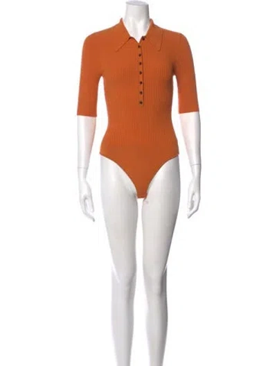 Pre-owned A.l.c Three-quarter Sleeve Bodysuit W/ Tags In Orange