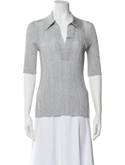 Pre-owned A.l.c Three-quarter Sleeve Polo In Multi