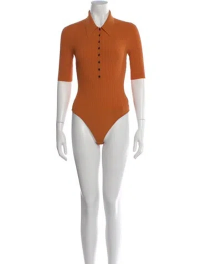 Pre-owned A.l.c Three-quarter Sleeve Polo In Orange