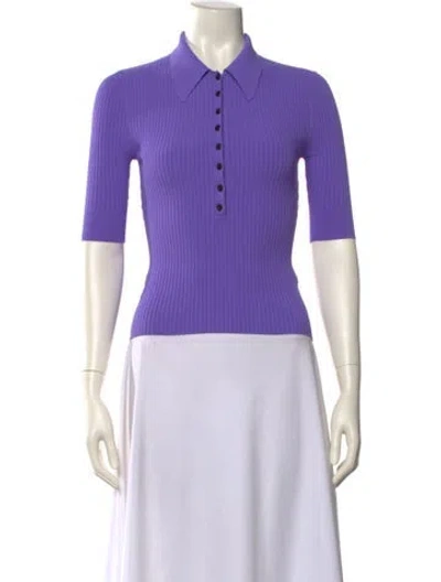 Pre-owned A.l.c Three-quarter Sleeve Polo In Purple