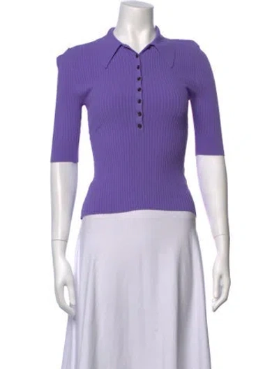 Pre-owned A.l.c Three-quarter Sleeve Polo In Purple