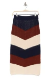 A.l.c . Tia Chevron Knit Skirt In Cacao/shell/navy