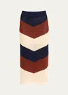 A.l.c . Tia Chevron Knit Skirt In Cacaoshel