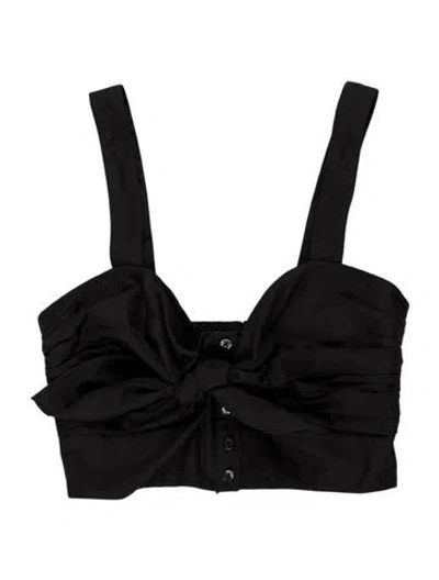 Pre-owned A.l.c Tie Neck Sleeveless Blouse In Black