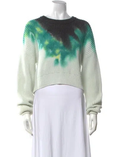 Pre-owned A.l.c Tie-dye Print Crew Neck Sweater In Green