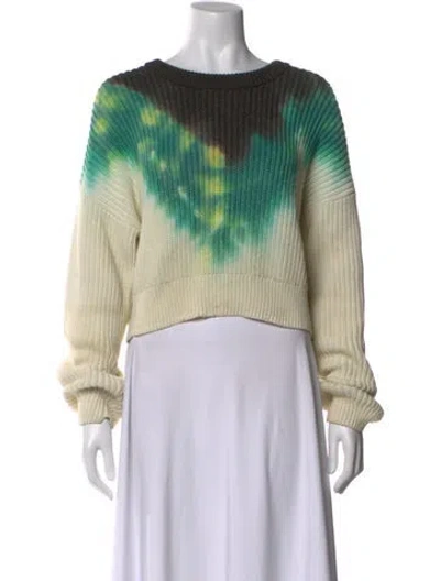Pre-owned A.l.c Tie-dye Print Crew Neck Sweater In Neutral