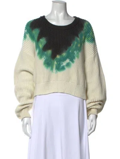 Pre-owned A.l.c Tie-dye Print Crew Neck Sweater In Neutrals