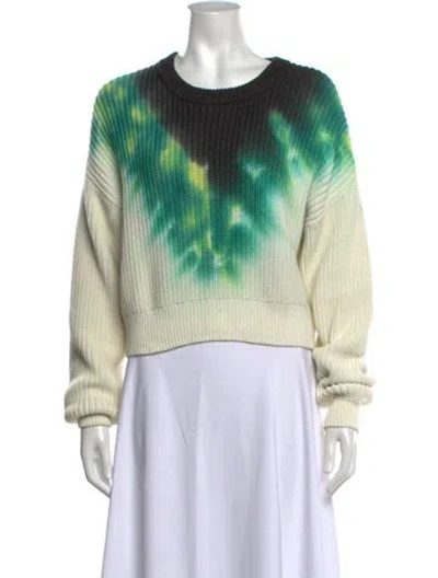 Pre-owned A.l.c Tie-dye Print Crew Neck Sweater In Neutrals