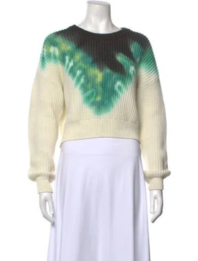 Pre-owned A.l.c Tie-dye Print Crew Neck Sweater In Neutrals