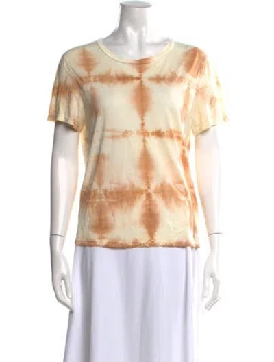 Pre-owned A.l.c Tie-dye Print Crew Neck T-shirt In Brown