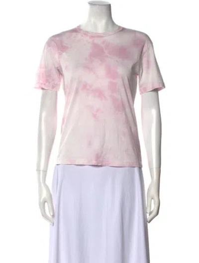 Pre-owned A.l.c Tie-dye Print Crew Neck T-shirt In Pink