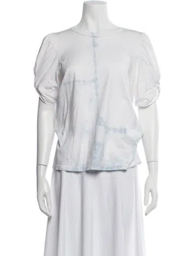 Pre-owned A.l.c Tie-dye Print Crew Neck T-shirt In White