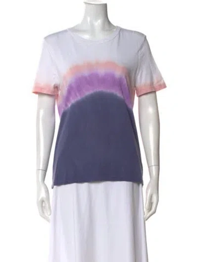 Pre-owned A.l.c Tie-dye Print Crew Neck T-shirt In White