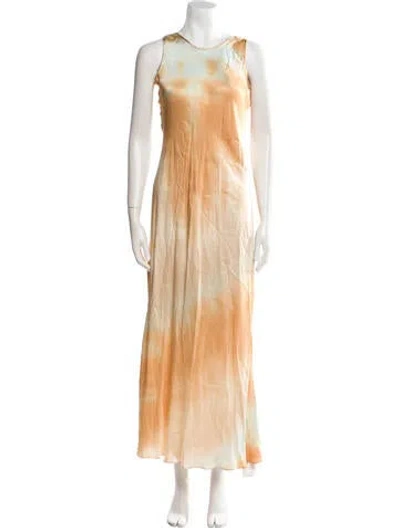Pre-owned A.l.c Tie-dye Print Long Dress In Neutral