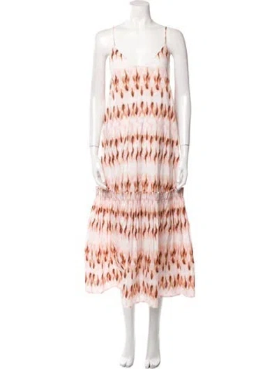 Pre-owned A.l.c Tie-dye Print Long Dress In Neutral