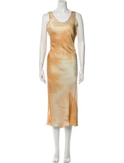 Pre-owned A.l.c Tie-dye Print Long Dress In Neutral