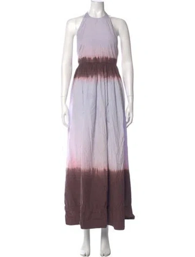 Pre-owned A.l.c Tie-dye Print Long Dress In Pink
