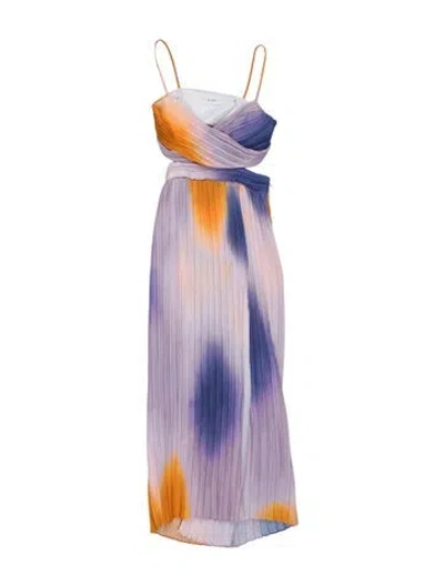 Pre-owned A.l.c Tie-dye Print Long Dress In Purple