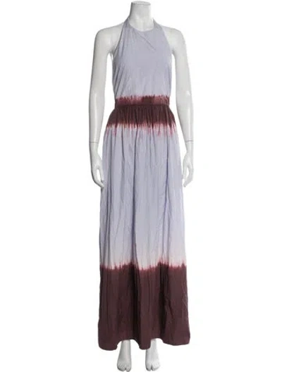 Pre-owned A.l.c Tie-dye Print Long Dress In Purple