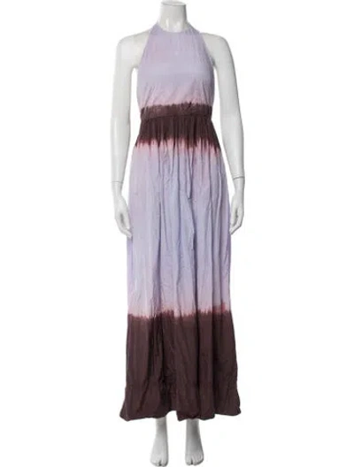 Pre-owned A.l.c Tie-dye Print Long Dress In Purple