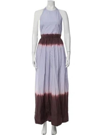 Pre-owned A.l.c Tie-dye Print Long Dress In Purple