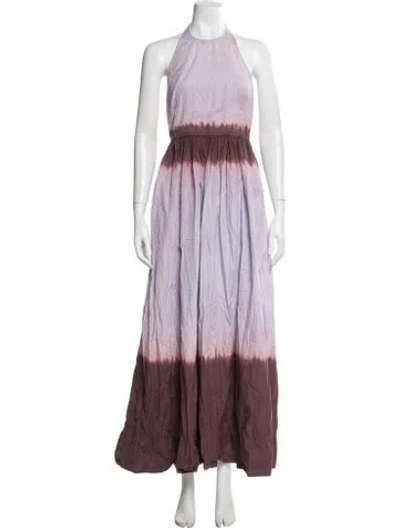 Pre-owned A.l.c Tie-dye Print Long Dress In Purple