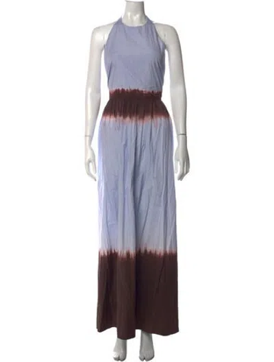 Pre-owned A.l.c Tie-dye Print Long Dress W/ Tags In Blue/purple