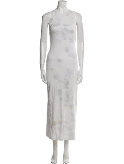 Pre-owned A.l.c Tie-dye Print Long Dress In White
