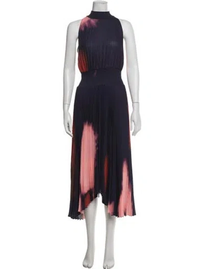 Pre-owned A.l.c Tie-dye Print Midi Length Dress In Blue