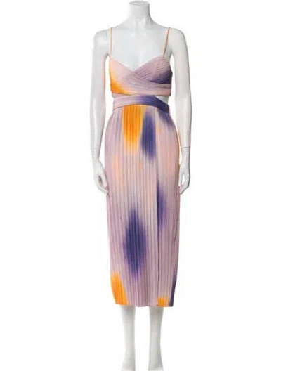 Pre-owned A.l.c Tie-dye Print Midi Length Dress In Multi
