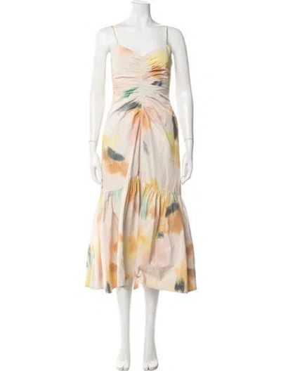 Pre-owned A.l.c Tie-dye Print Midi Length Dress In Multi