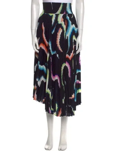 Pre-owned A.l.c Tie-dye Print Midi Length Skirt In Black