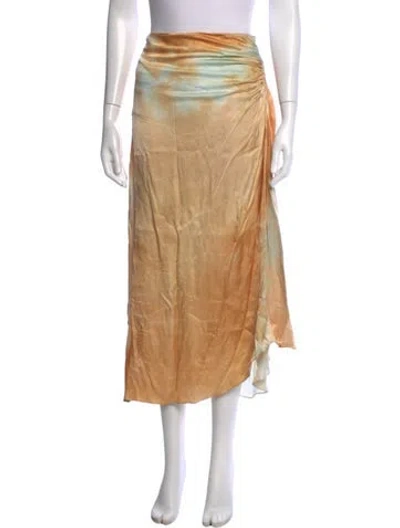 Pre-owned A.l.c Tie-dye Print Midi Length Skirt In Neutrals