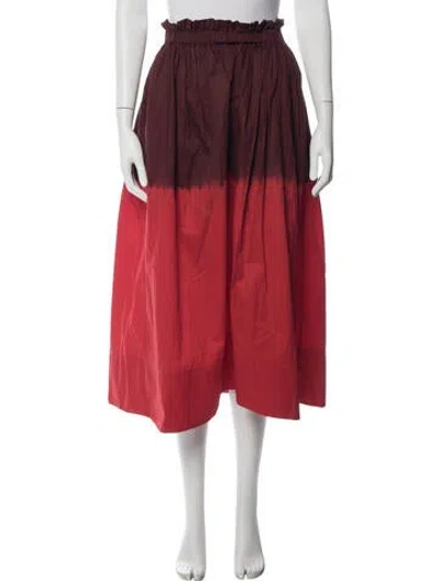Pre-owned A.l.c Tie-dye Print Midi Length Skirt In Red
