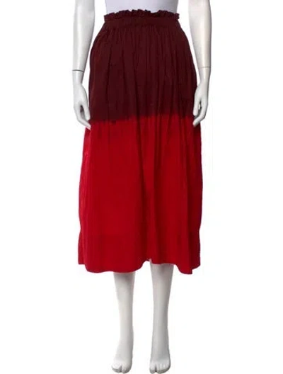 Pre-owned A.l.c Tie-dye Print Midi Length Skirt In Red