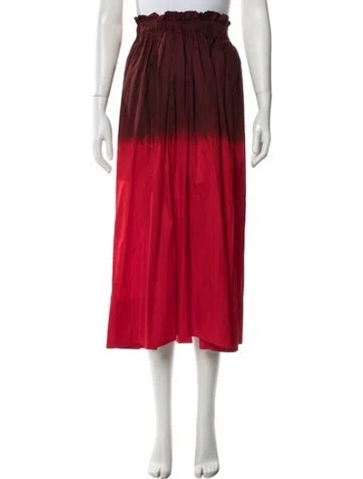 Pre-owned A.l.c Tie-dye Print Midi Length Skirt W/ Tags In Red