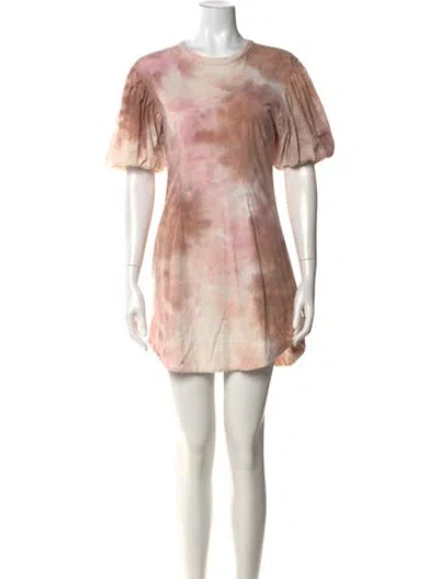 Pre-owned A.l.c Tie-dye Print Mini Dress In Brown
