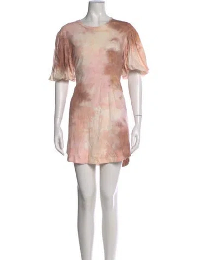 Pre-owned A.l.c Tie-dye Print Mini Dress In Neutral